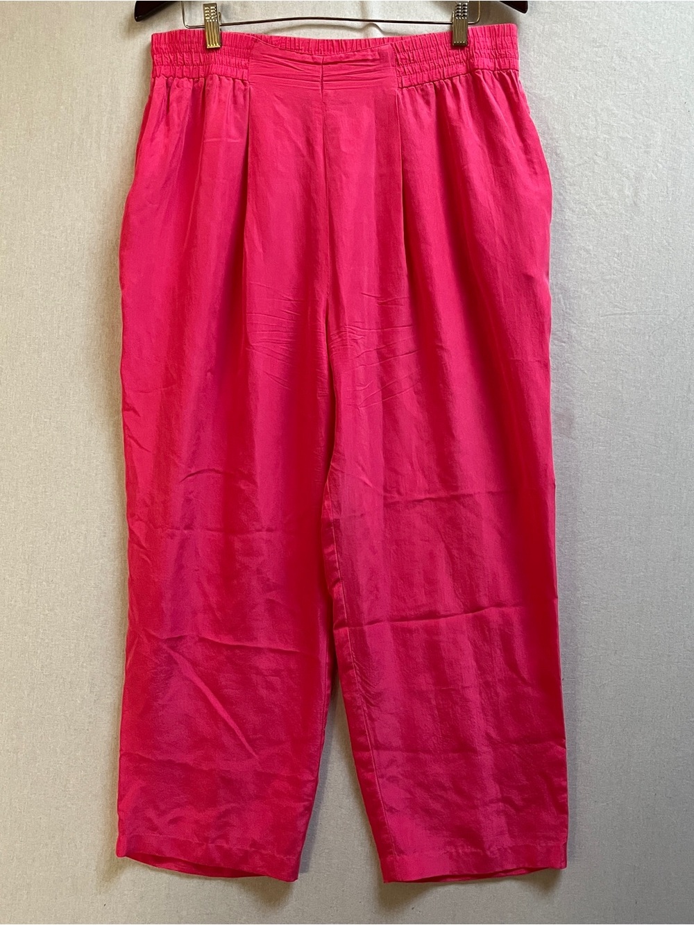 Vintage Adriana Pure Silk Elastic Waist Pull On Trousers Size 14